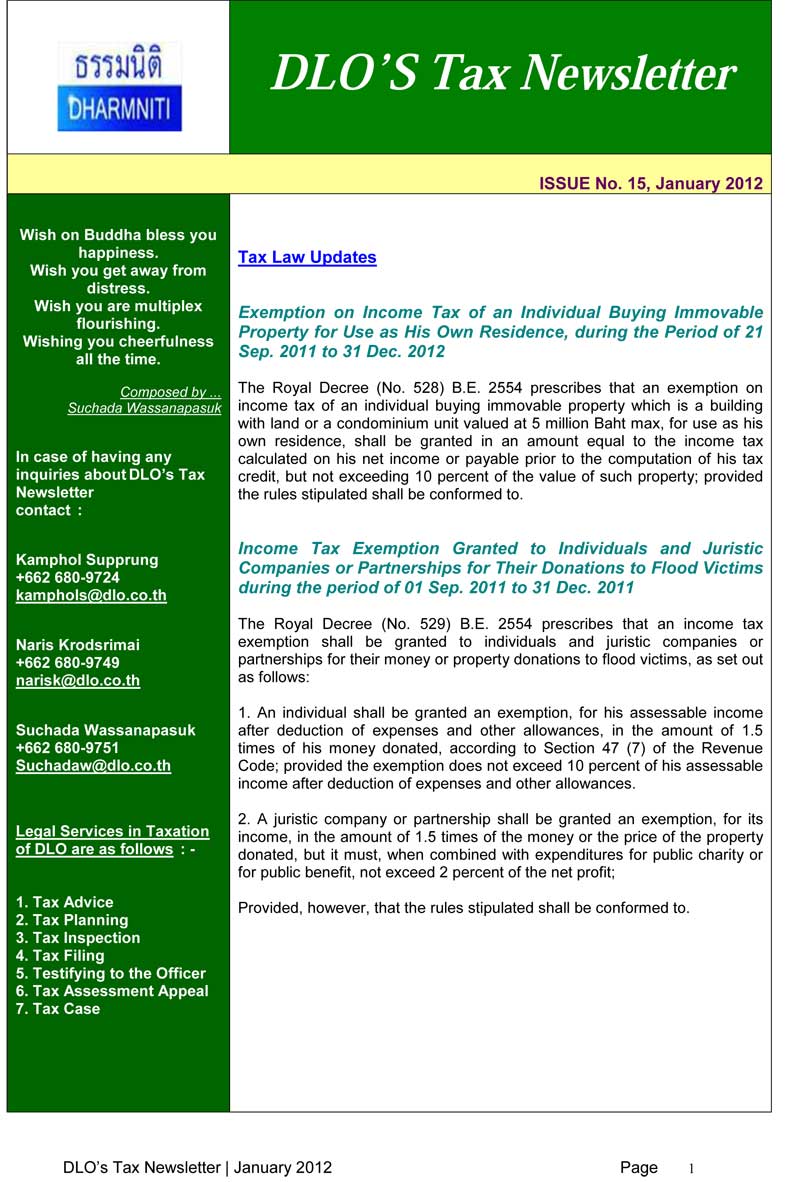 DLO’S TAX NEWSLETTER JANUARY 2012-ENGLISH